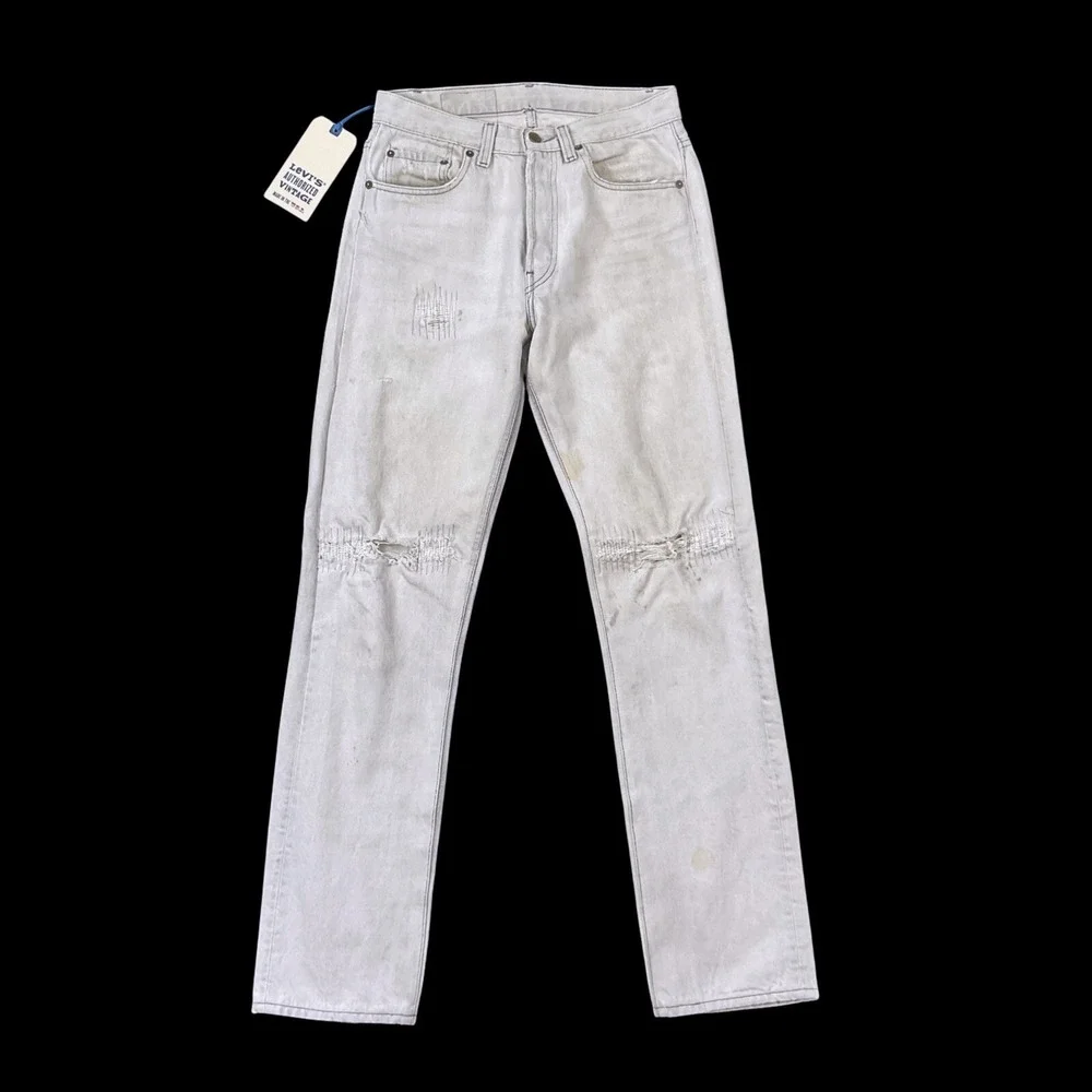 Levis Jeans Men 30 (ACTUAL 29x32) Gray Straight Authorized Vintage Denim $228‎
